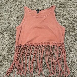 Cropped Fringe Tank Top